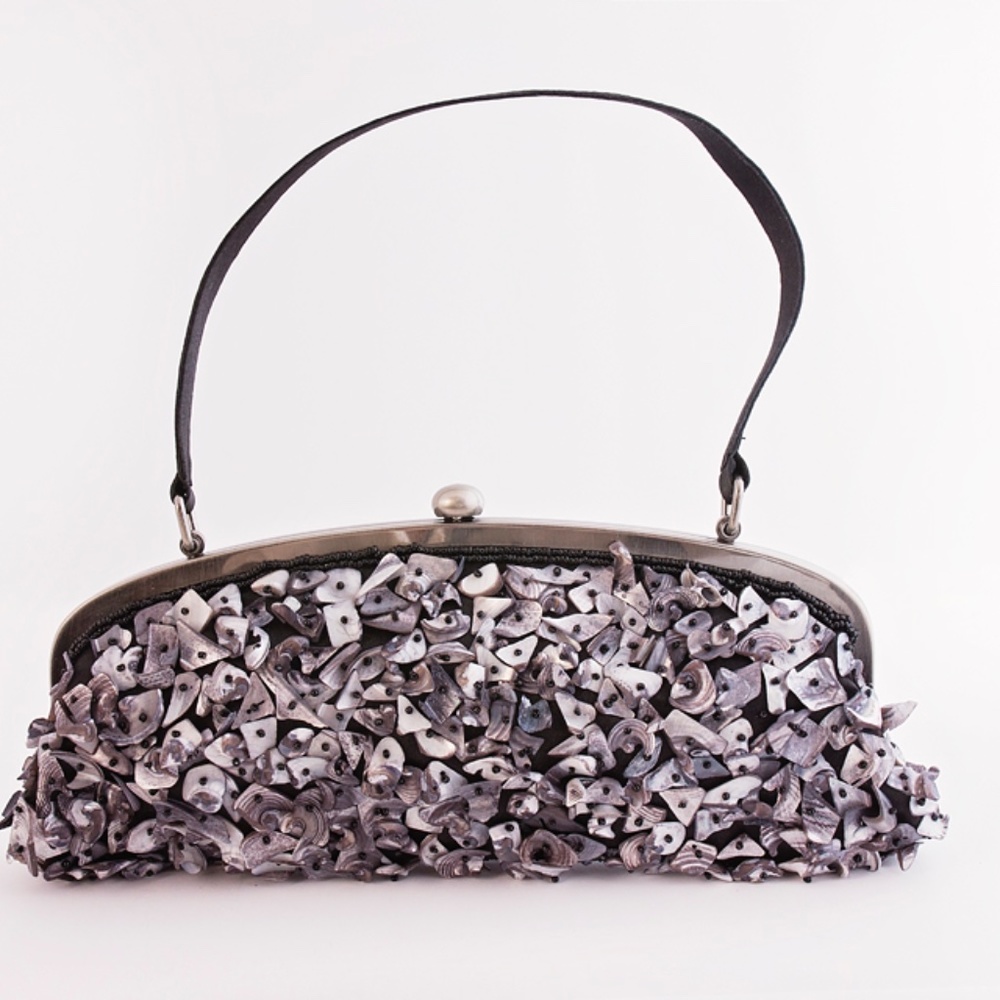 Women's Vintage Shell & Satin Evening Handbag